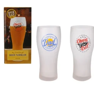 Beer mug glass frosted w/decal 570ml