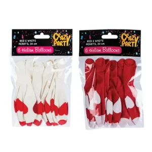 Balloons helium 6 Piece red/white ass f-01