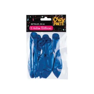 Balloons helium 6 Piece metallic blue f-01