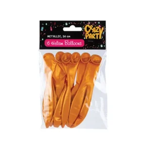 Balloons helium 6 Piece metallic gold f-01