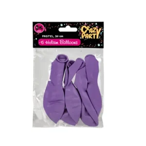 BALLOON HELIUM 6 Piece PASTEL PURPLE F-01