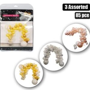 Balloon arch decor pack sil/gld/rgd 85 Piece