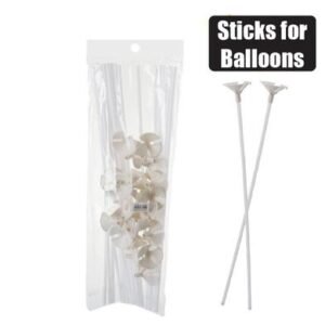 Balloon stick & cup 1 Piece white