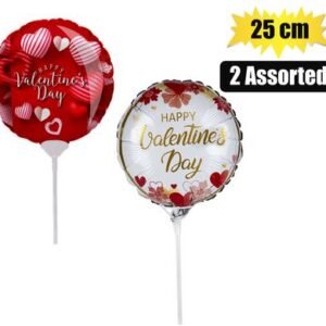 Balloon air fill w/stick v-day 25cm