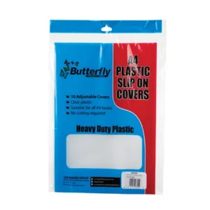 BOOK COVER PLASTIC ADJUSTABLE A4 10 Pack
