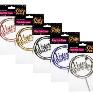 CAKE TOPPER-HAPPY BIRTHDAY 1 Piece ROUND