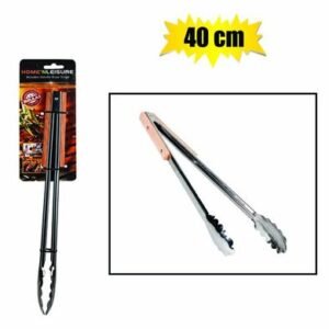 Braai tongs stainless steel 40cm wooden handle home n leisure