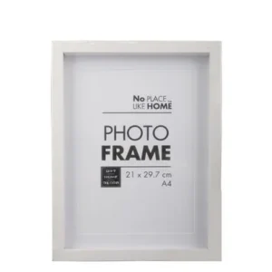Picture-frame plastic shadow box 21x30cm whte