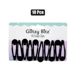 Hair clips 10 Piece black 5cm snap-on