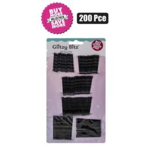 Hair clips black pins assorted sizes 200 Piece