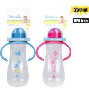Baby feeding bottle plastic 250ml w/handles