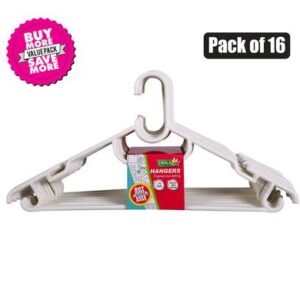Clothes hangers plastic pack-16 white