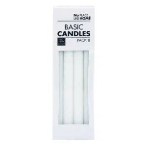 Candle basic dinner 22.5cm white 8 Piece