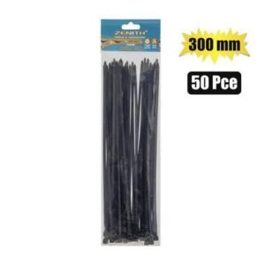 CABLE-TIES 4.8x300mm BLACK 50'S ZENITH
