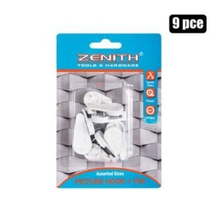 Picture-hook+pin white 9 Piece assorted zenith