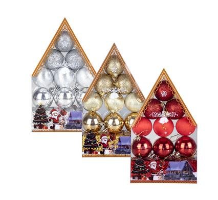XMAS TREE DECOR BALLS 12 Piece ASSORTED