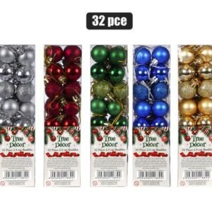 Xmas tree decor ball polished 32 Piece 25mm