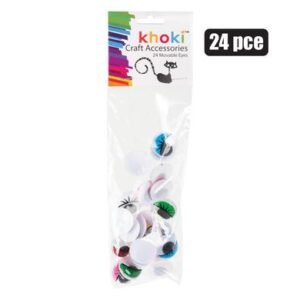 ART+CRAFT WIGGLY COLOUR EYES W LASH 24 Piece