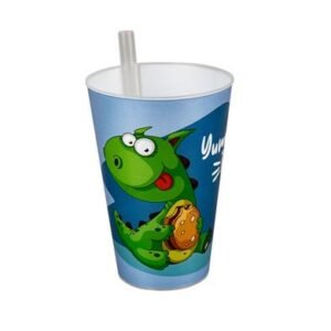 TUMBLER W/STRAW 400ml ASSORTED