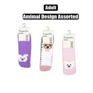 Socks adult fluffy animal design assorted