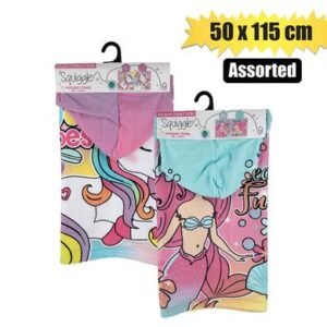 TOWEL HOODED 50x115cm GIRLS ASSORTED