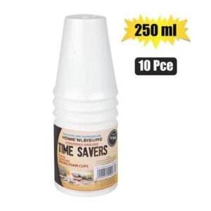 Picnic cups foam 250ml 10 Piece disposable