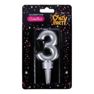 Candles birthday large foil number-3