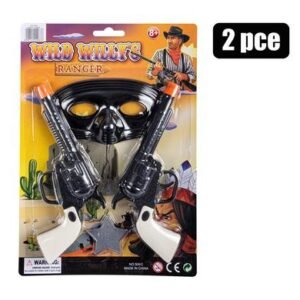 Gun hand 2pc wildwest w/eye mask