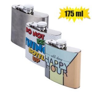 Hip flask stainless steel 175ml assorted