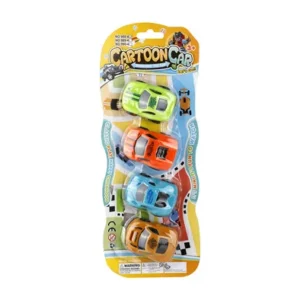 VEHICLE RACER CARTOON 4pc PULL BACK 6cm