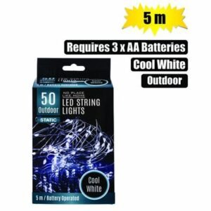 Light fairy led-50x cool white 5m o-dr battery operated