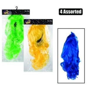 Dress up wigs long neon colour assorted