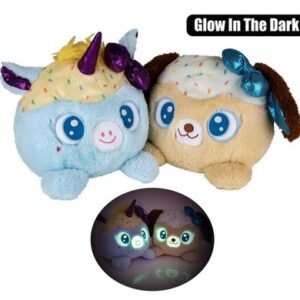 PLUSH BALL GLOW IN DARK UNICORN/DOG 18cm