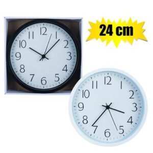 Clock wall plastic round 24cm