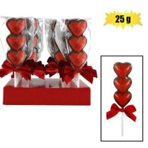Sweet choc st valentine 3 heart lolly(t)
